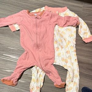 Cozy Peach and Pink Kids Footies